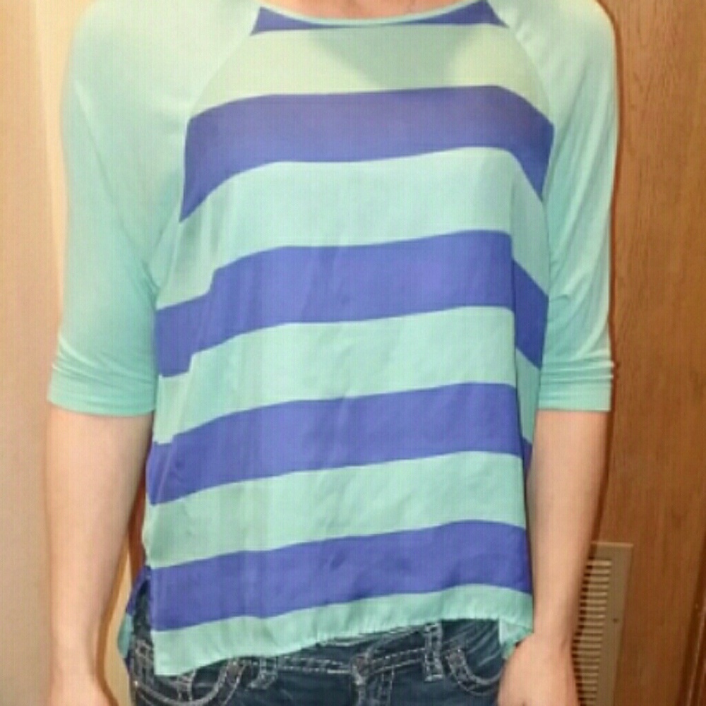 Teal and blue with a sheer material!!